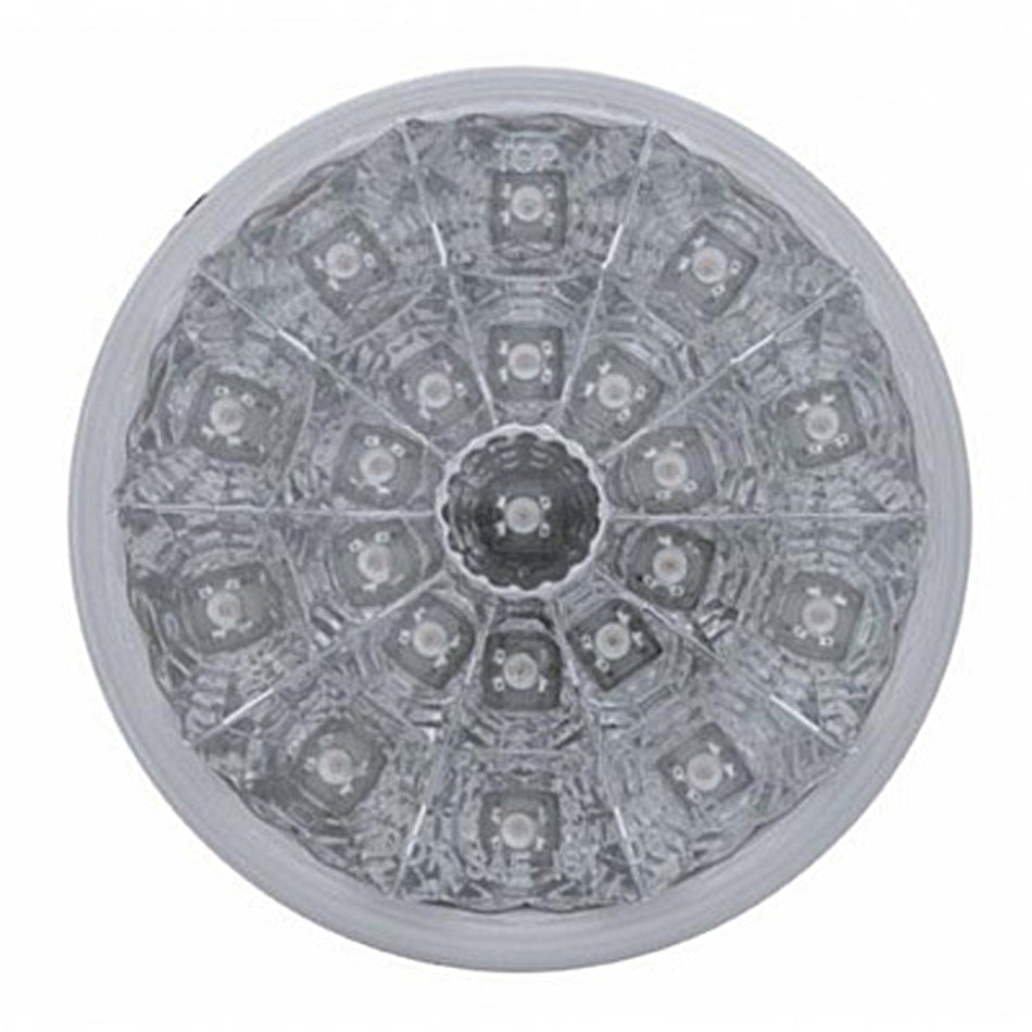 21 LED 4" Round Reflector Stop, Turn & Tail Light - Red LEDs (Clear Lens)