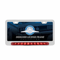 Deluxe License Plate Frame W/Split Turn Function LED Light - Chrome