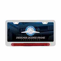 Deluxe License Plate Frame W/Split Turn Function LED Light - Chrome