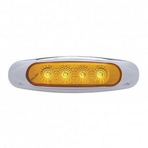 4 LED Reflector Clearance/Marker Light - Amber or Red LEDs (Amber, Red or Clear Lens)