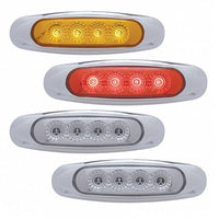 4 LED Reflector Clearance/Marker Light - Amber or Red LEDs (Amber, Red or Clear Lens)