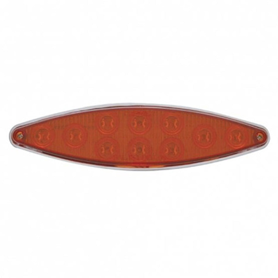 10 LED "Cat's Eye" Stop, Turn & Tail Light With Bezel - Red LEDs (Red Lens)