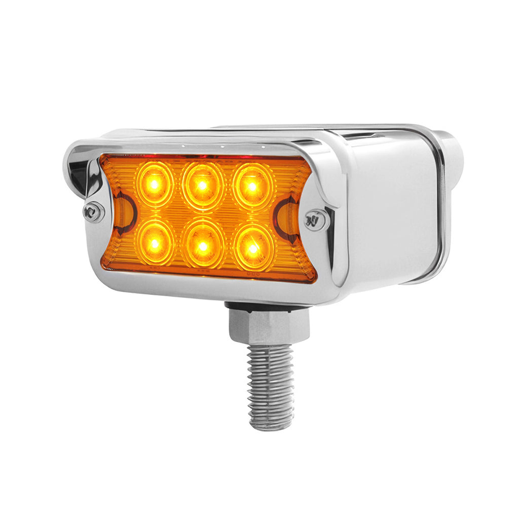 12 LED Dual Function Double Face Light W/Visor - T-Mount - Amber & Red LEDs (Amber & Red or Clear Lens)