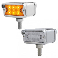 12 LED Dual Function Double Face Light W/Visor - T-Mount - Amber & Red LEDs (Amber & Red or Clear Lens)