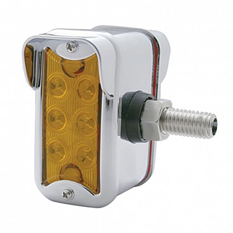 12 LED Dual Function Double Face Light W/Visor - Vertical Side Mount - Amber & Red LEDs (Amber & Red or Clear Lens)