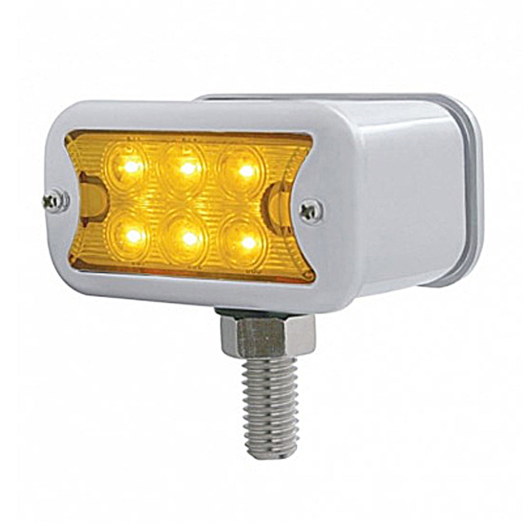12 LED Dual Function Double Face Light W/Bezel - T-Mount - Amber & Red LEDs (Amber & Red or Clear Lens)