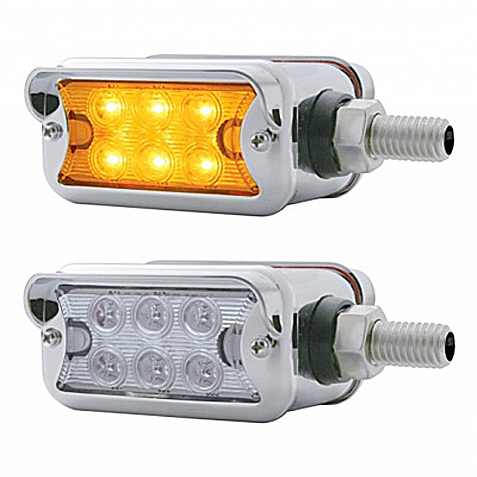 12 LED Dual Function Double Face Light With Visor - Amber & Red LEDs (Amber & Red or Clear Lens)