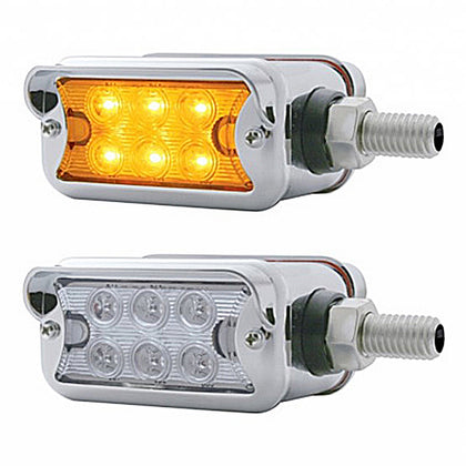 12 LED Dual Function Double Face Light With Visor - Amber & Red LEDs (Amber & Red or Clear Lens)