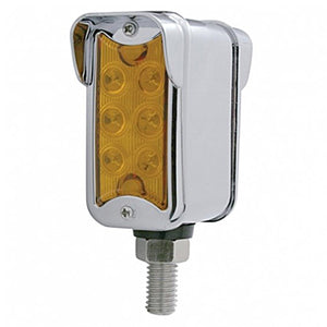 12 LED Dual Function Double Face Light W/Visor - Vertical Mount - Amber & Red LEDs (Amber & Red or Clear Lens)