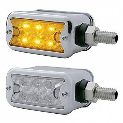 12 ED Dual Function Double Face Light With Bezel - Horizontal Mount - Amber & Red LEDs (Amber & Red or Clear Lens)