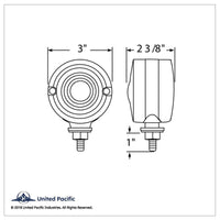 15 LED 3" Dual Function Single Face Light - Amber or Red LEDs (Amber, Red or Clear Lens)