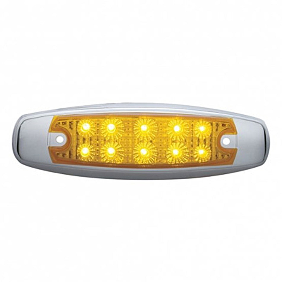 10 LED Reflector Rectangular Clearance/Marker Light - Amber or Red LEDs (Amber, Red or Clear Lens)