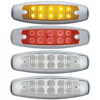 10 LED Reflector Rectangular Clearance/Marker Light - Amber or Red LEDs (Amber, Red or Clear Lens)
