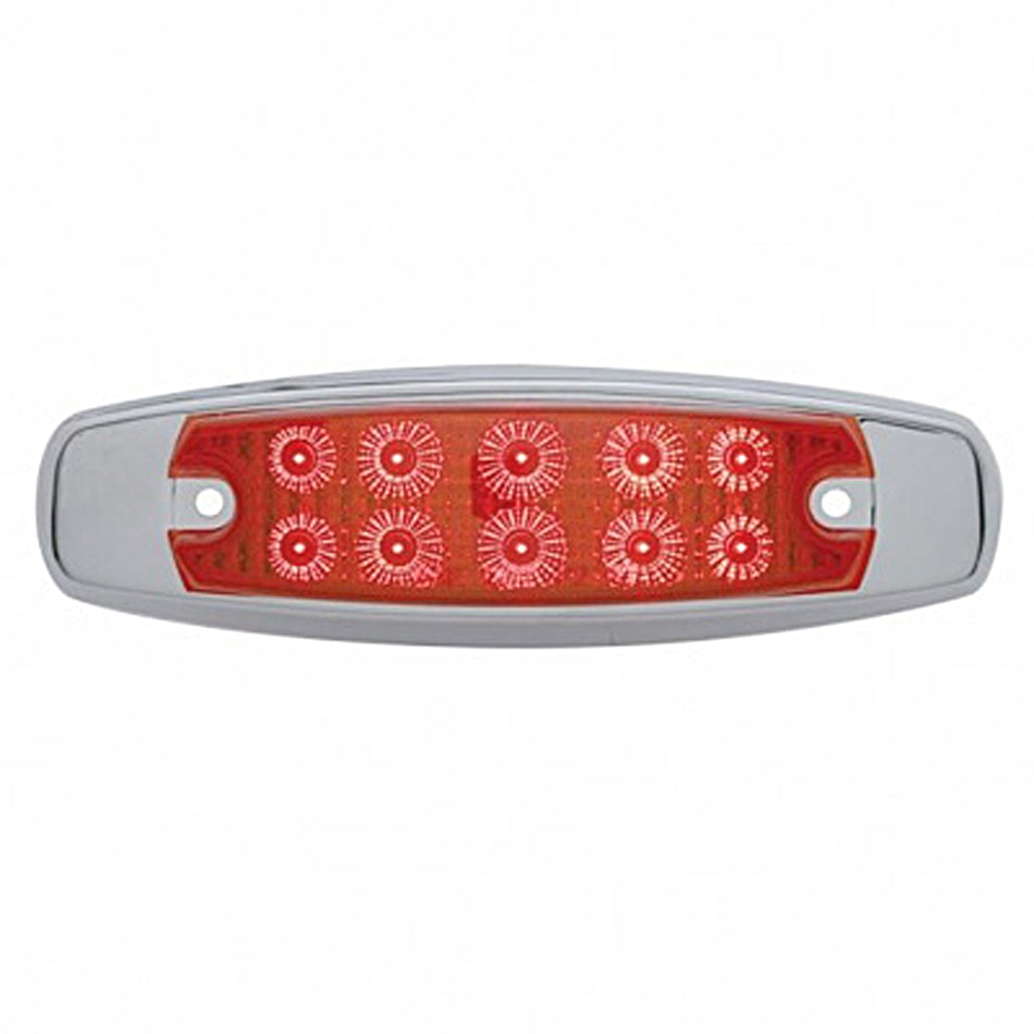 10 LED Reflector Rectangular Clearance/Marker Light - Amber or Red LEDs (Amber, Red or Clear Lens)