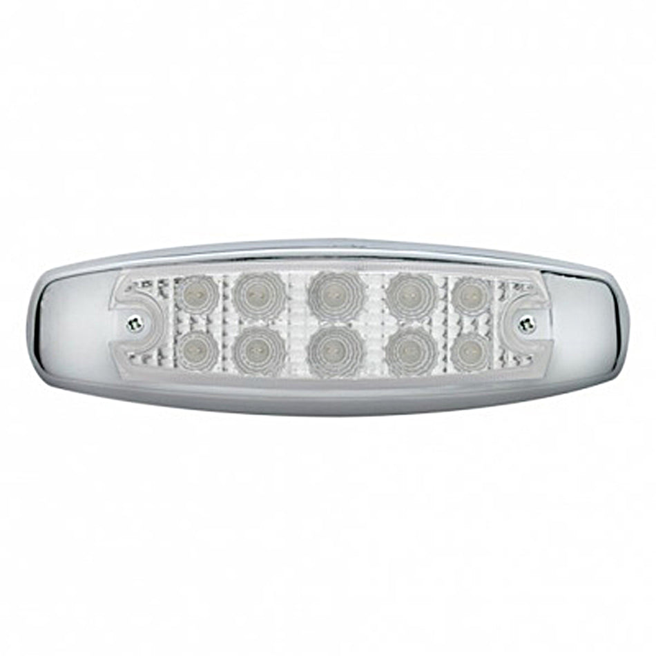 10 LED Reflector Rectangular Clearance/Marker Light - Amber or Red LEDs (Amber, Red or Clear Lens)