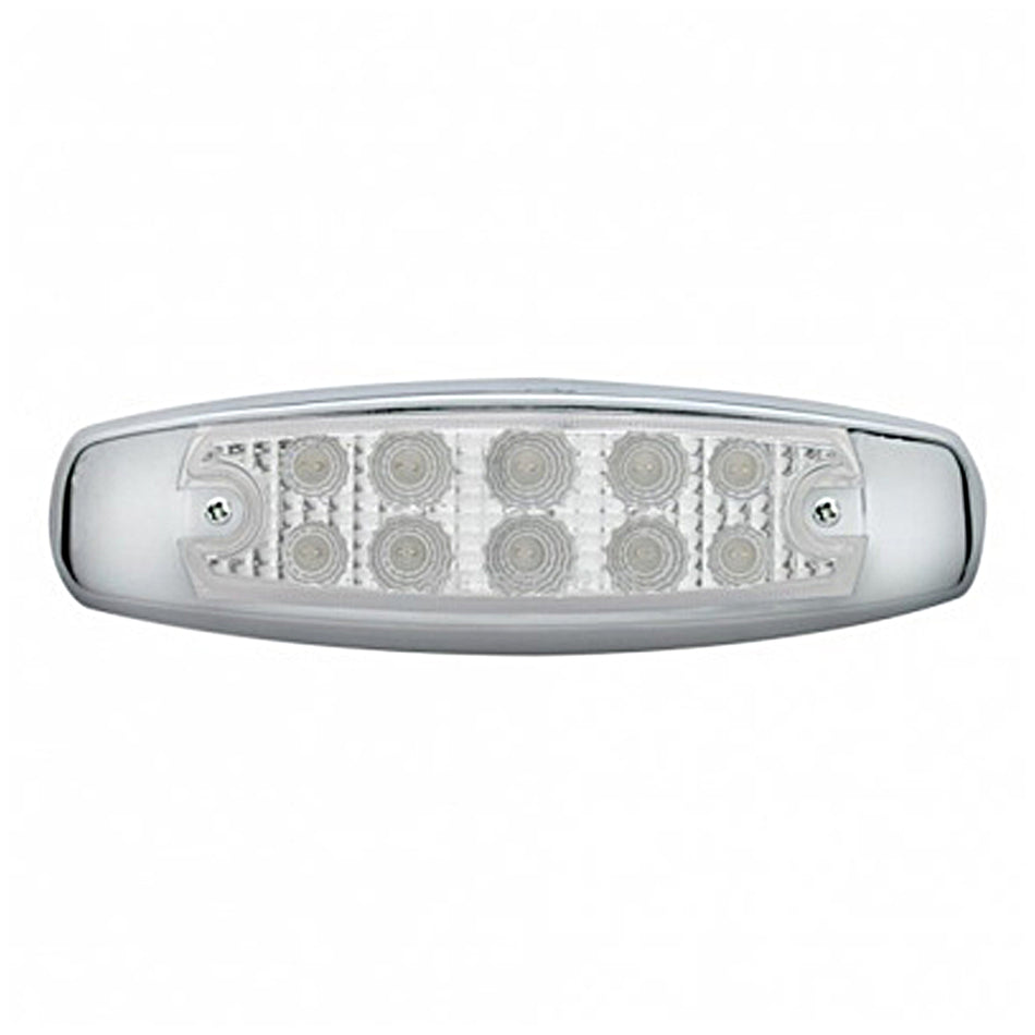 10 LED Reflector Rectangular Clearance/Marker Light - Amber or Red LEDs (Amber, Red or Clear Lens)