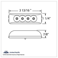 4 LED Reflector Rectangular Clearance/Marker Light - Amber or Red LEDs (Amber, Red or Clear Lens)