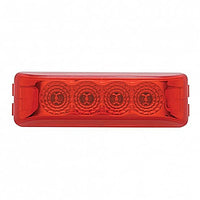 4 LED Reflector Rectangular Clearance/Marker Light - Amber or Red LEDs (Amber, Red or Clear Lens)