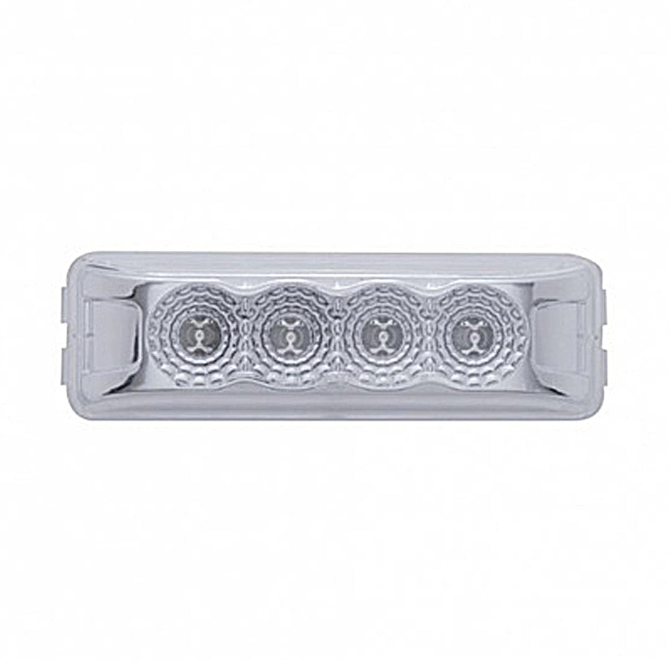 4 LED Reflector Rectangular Clearance/Marker Light - Amber or Red LEDs (Amber, Red or Clear Lens)