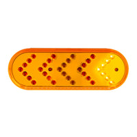 35 LED 6" Reflector Oval Sequential Turn Signal Light - Amber LEDs (Amber Lens)