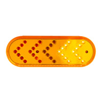 35 LED 6" Reflector Oval Sequential Turn Signal Light - Amber LEDs (Amber Lens)