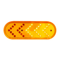 35 LED 6" Reflector Oval Sequential Turn Signal Light - Amber LEDs (Amber Lens)