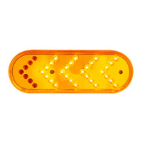 35 LED 6" Reflector Oval Sequential Turn Signal Light - Amber LEDs (Amber Lens)