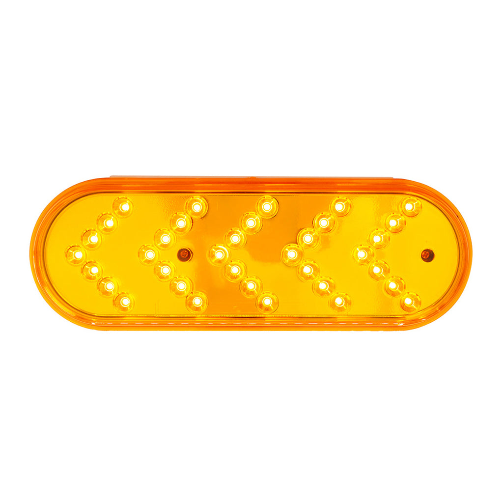 35 LED 6" Reflector Oval Sequential Turn Signal Light - Amber LEDs (Amber Lens)