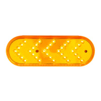 35 LED 6" Reflector Oval Sequential Turn Signal Light - Amber LEDs (Amber Lens)