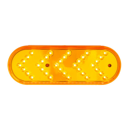 35 LED 6" Reflector Oval Sequential Turn Signal Light - Amber LEDs (Amber Lens)