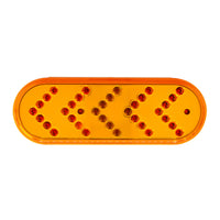35 LED 6" Reflector Oval Sequential Turn Signal Light - Amber LEDs (Amber Lens)
