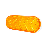 35 LED 6" Reflector Oval Sequential Turn Signal Light - Amber LEDs (Amber Lens)