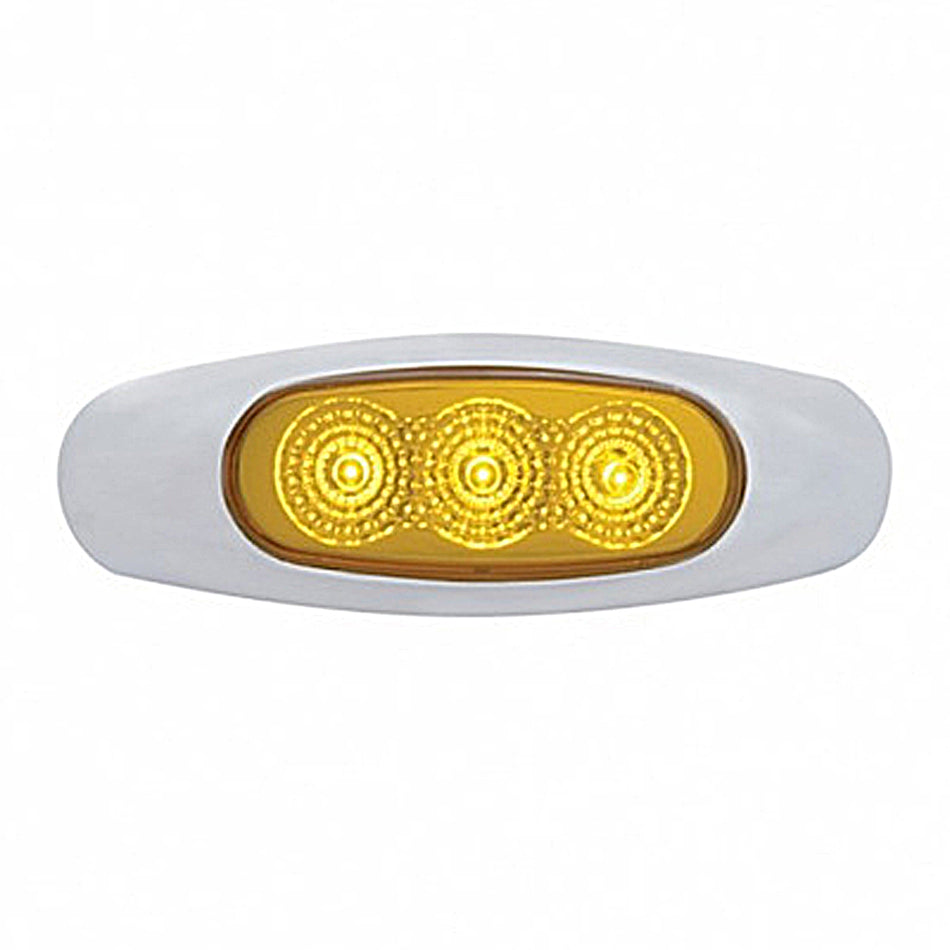 3 LED Reflector Clearance/Marker Light - Amber or Red LEDs (Amber or Red Lens)