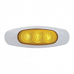 3 LED Reflector Clearance/Marker Light - Amber or Red LEDs (Amber or Red Lens)