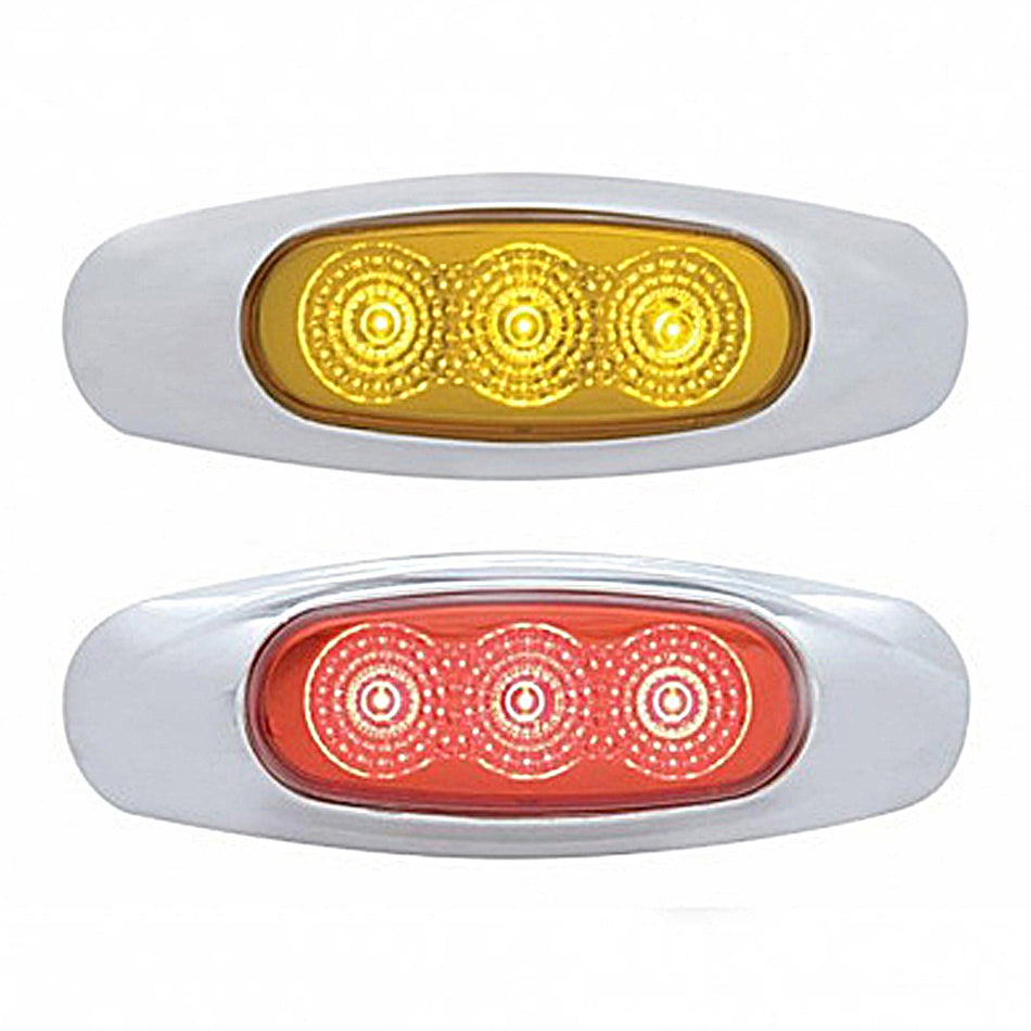 3 LED Reflector Clearance/Marker Light - Amber or Red LEDs (Amber or Red Lens)