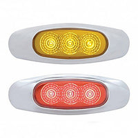 3 LED Reflector Clearance/Marker Light - Amber or Red LEDs (Amber or Red Lens)