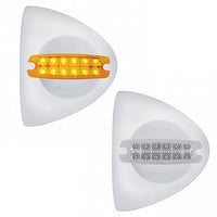 12 LED Reflector Headlight Turn Signal Light Cover - Amber LEDs (Amber or Clear Lens)