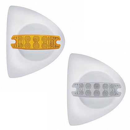 10 LED Reflector Headlight Turn Signal Light Cover - Amber LEDs (Amber or Clear Lens)