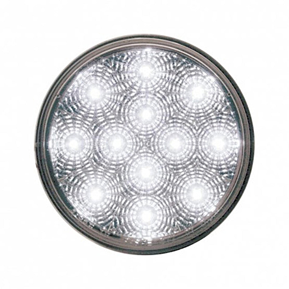 12 LED 4" Reflector Auxiliary/Utility Light - White LEDs (Clear Lens)