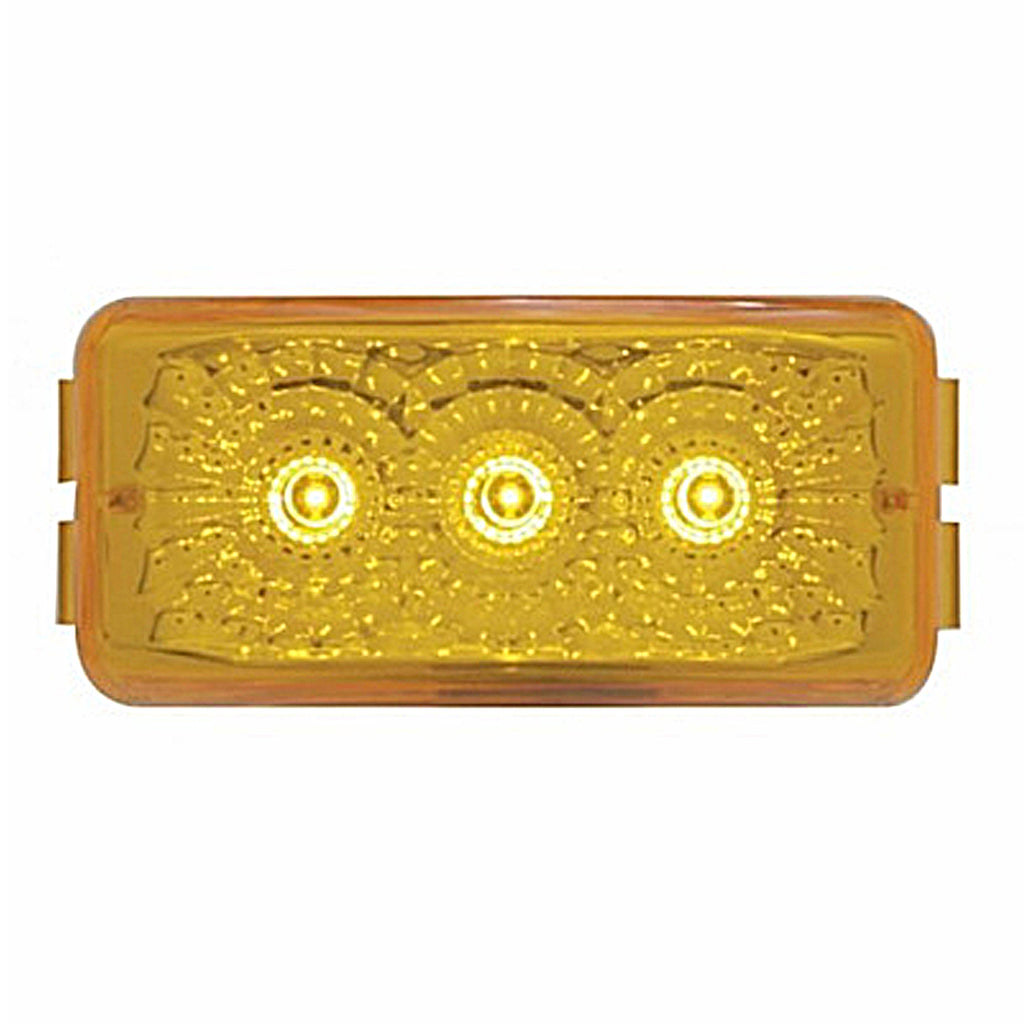 3 LED Reflector Clearance/Marker Light - Amber or Red LEDs (Amber, Red or Clear Lens)