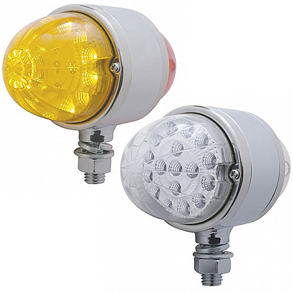 34 LED Reflector Watermelon Double Face Light - Amber & Red LEDs (Amber & Red or Clear Lens)