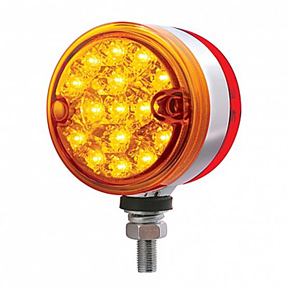 30 LED 3" Dual Function Reflector Double Face Light - Amber & Red LED (Amber & Red or Clear Lens)