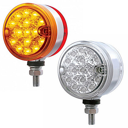 30 LED 3" Dual Function Reflector Double Face Light - Amber & Red LED (Amber & Red or Clear Lens)