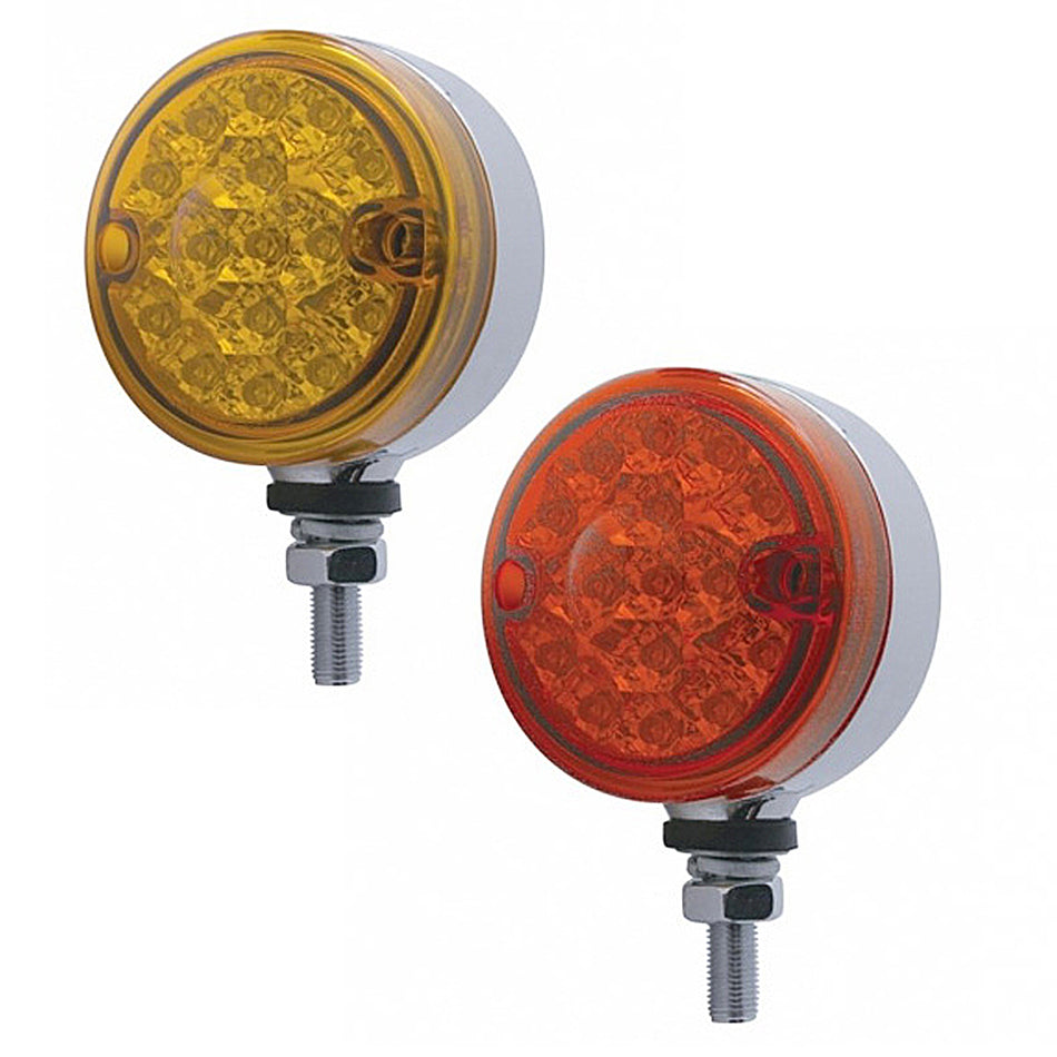 15 LED 3" Dual Function Reflector Single Face Light - Amber or Red LEDs (Amber, Red or Clear Lens)
