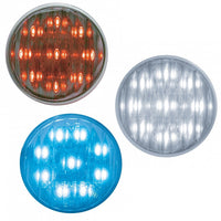 9 LED 2" Auxiliary Light - Red, White or Blue (Chrome or Clear Lens)