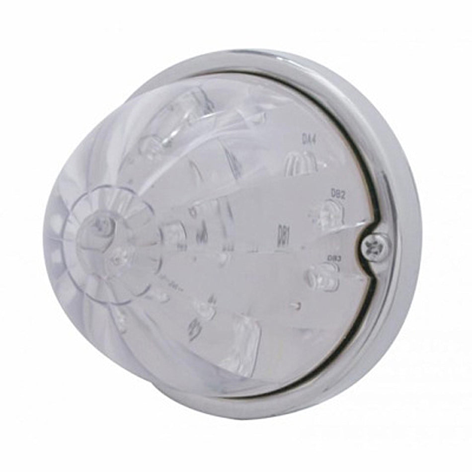 17 LED Watermelon Flush Mount Kit With Low Profile Bezel - Amber LEDs (Clear Lens)