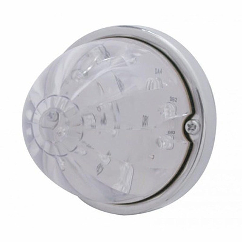 17 LED Watermelon Flush Mount Kit With Low Profile Bezel - Amber LEDs (Clear Lens)