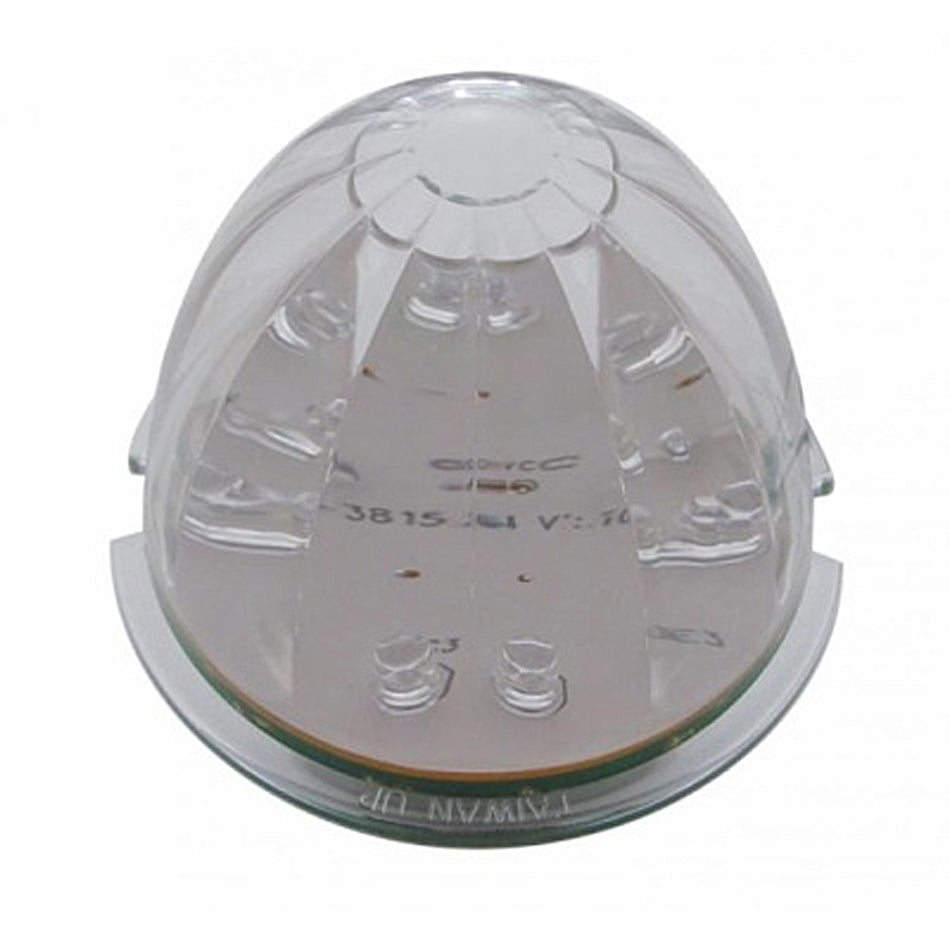 17 LED Watermelon Flush Mount Kit With Low Profile Bezel - Amber LEDs (Clear Lens)
