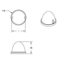 17 LED Watermelon Flush Mount Kit With Low Profile Bezel - Amber LEDs (Clear Lens)