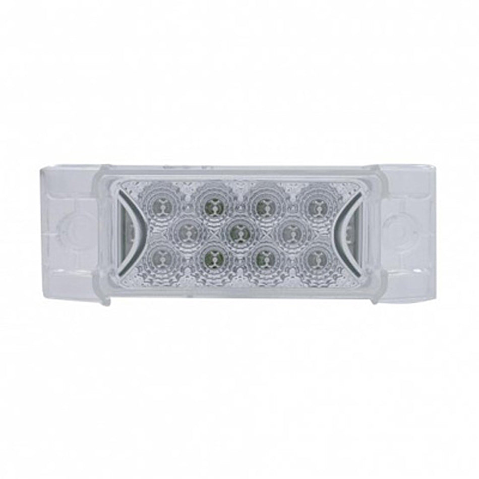 13 LED Reflector Rectangular Clearance/Marker Light - Amber or Red LEDs (Clear Lens)